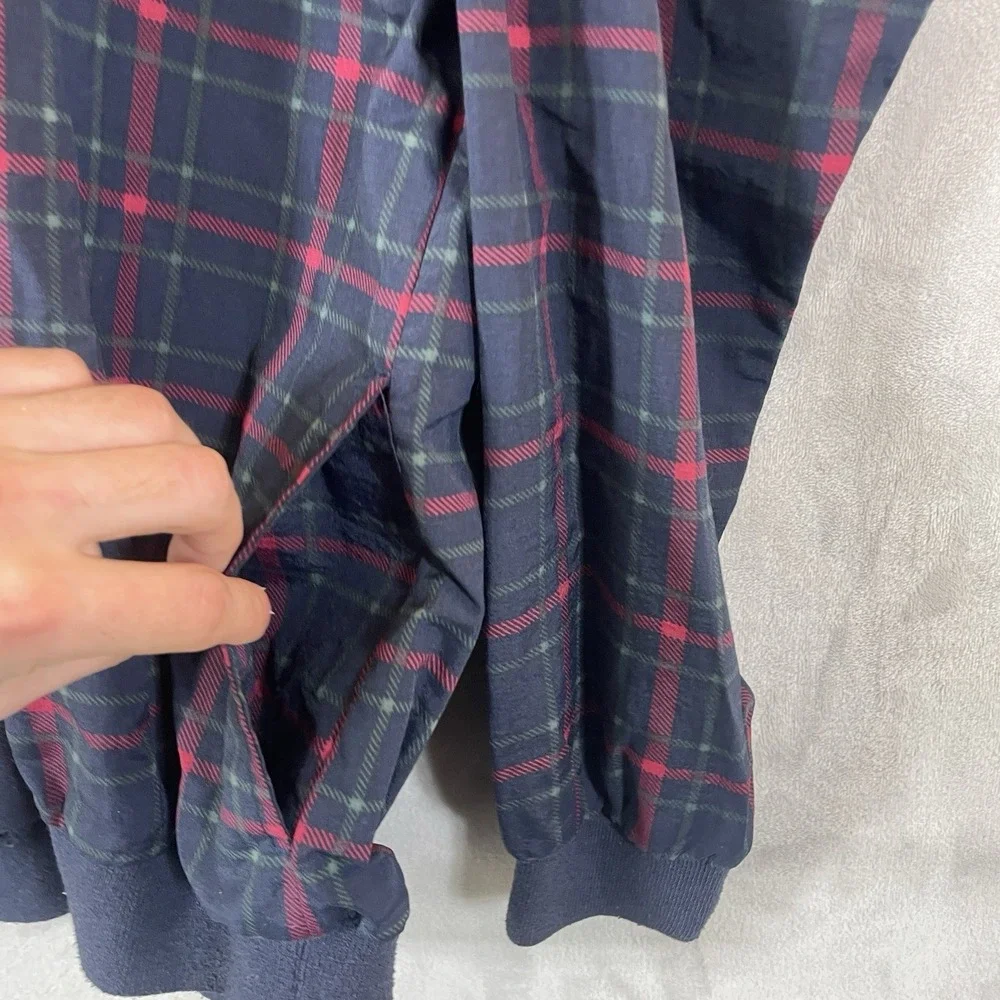 Vtg 80s Izod Windbreaker Pullover V-Neck Mens Large Plaid Preppy Grandpa Logo